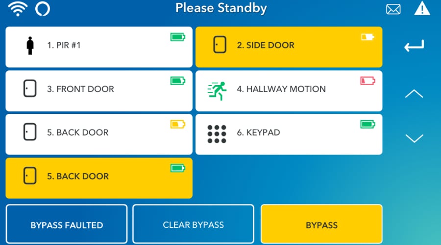 Peoria security system command screen.